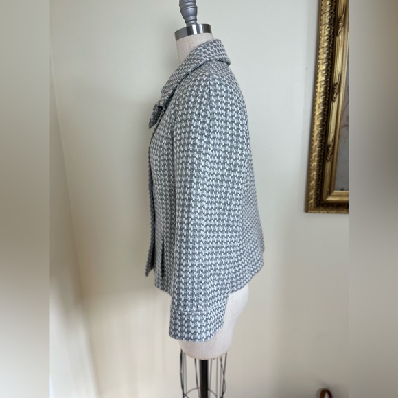 Anne Klein | Houndstooth Jacket three-quarter sleeves, buttonless front, Sz 12 - Picture 12 of 13